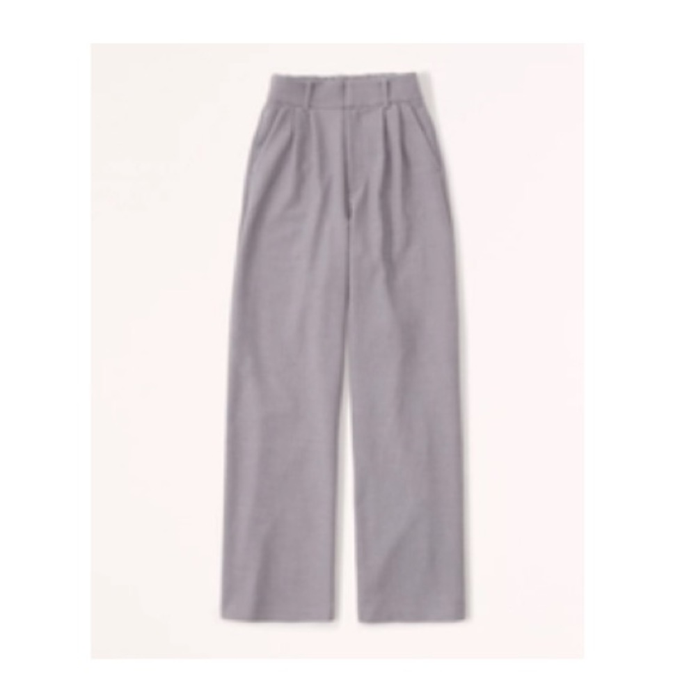 A&F tailored wide leg pant in grey